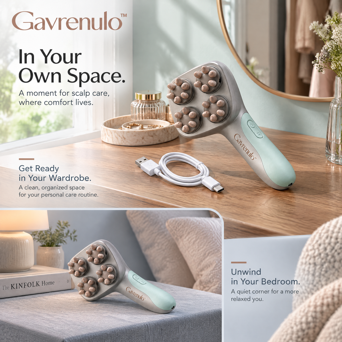 Gavrenulo™ Cordless Head Massager Brush